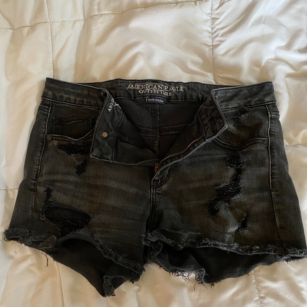 High waisted denim shorts